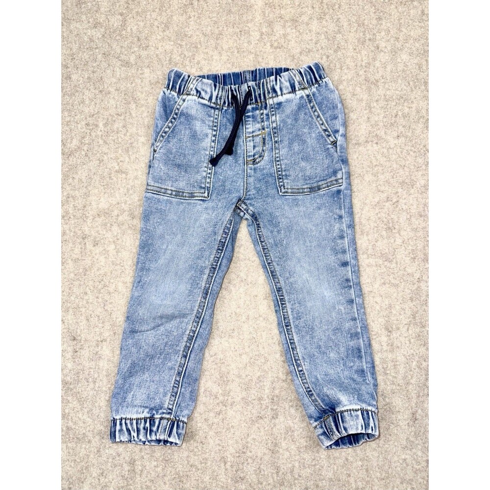 Cat & Jack Boys Size 2T Jogger Drawstring Light Wash Jeans